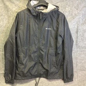 Columbia Women Black Nylon Windbreaker Lighweight Rain jacket water repellant